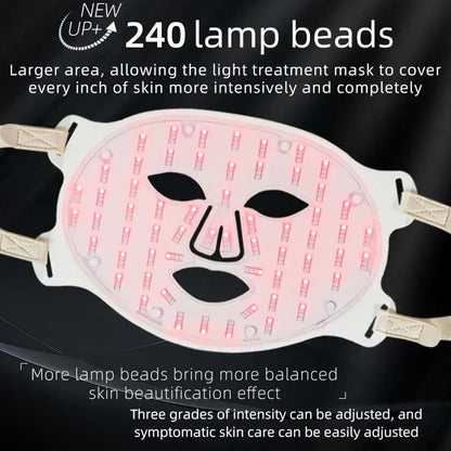 Led Silicone Mask With Neck Piece Led Light Therapy Mask Led Red Light Facial Beauty Mask For Face Acne Blue Light Therapy