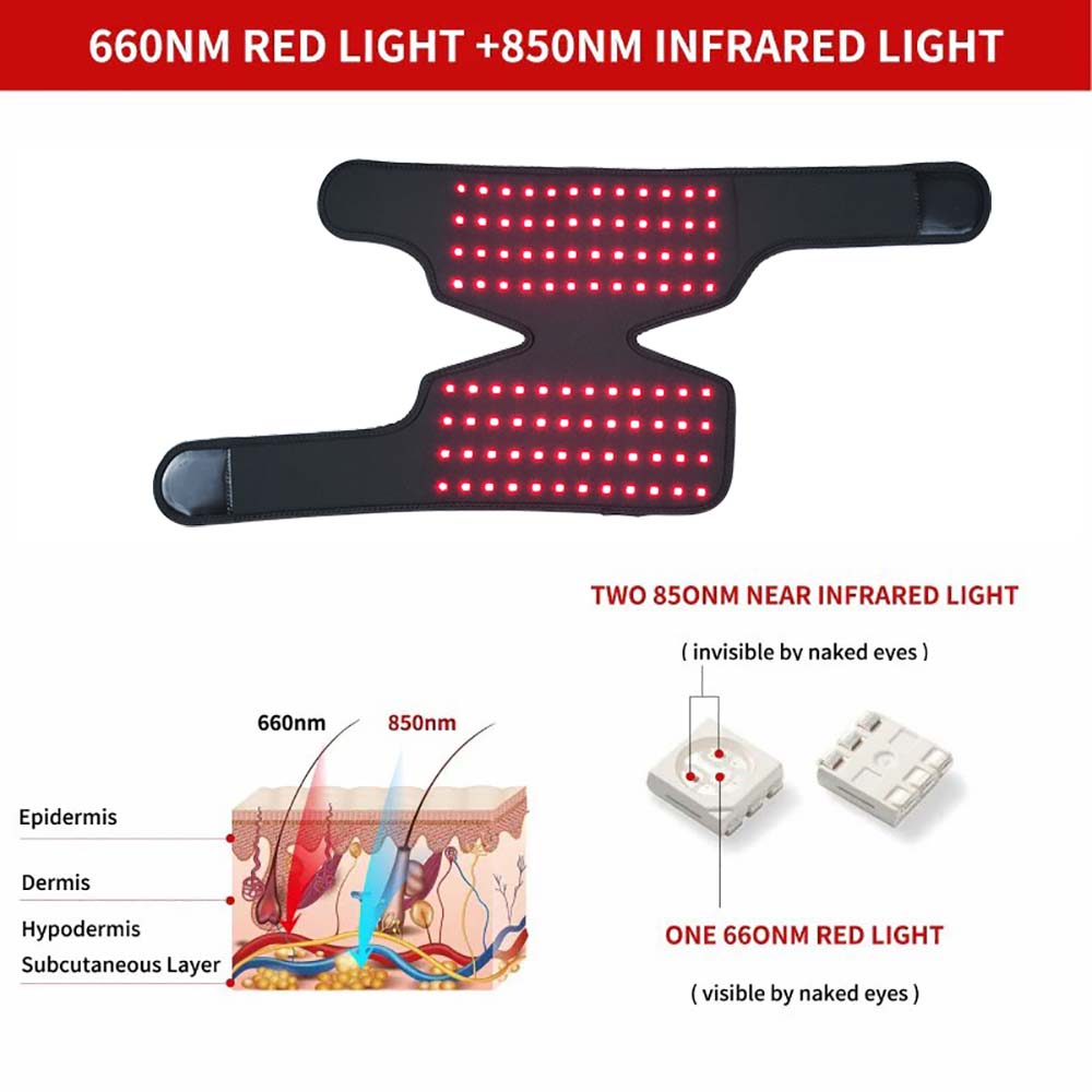 Red LED Light Therapy Pain Relief Device Suitable for Knee and Shoulder Joints Pain Relief Belt