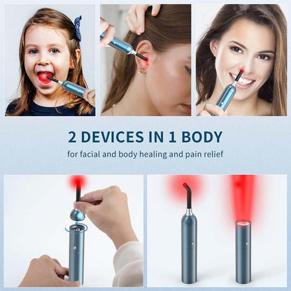 Infrared Red Light Therapy Device - Cold Sore Canker Sore Fever Blister Treatment Healing Pain Relief for Lips Mouth Nose Ear Knee Feet Hands Joint Muscle Nerve Dogs