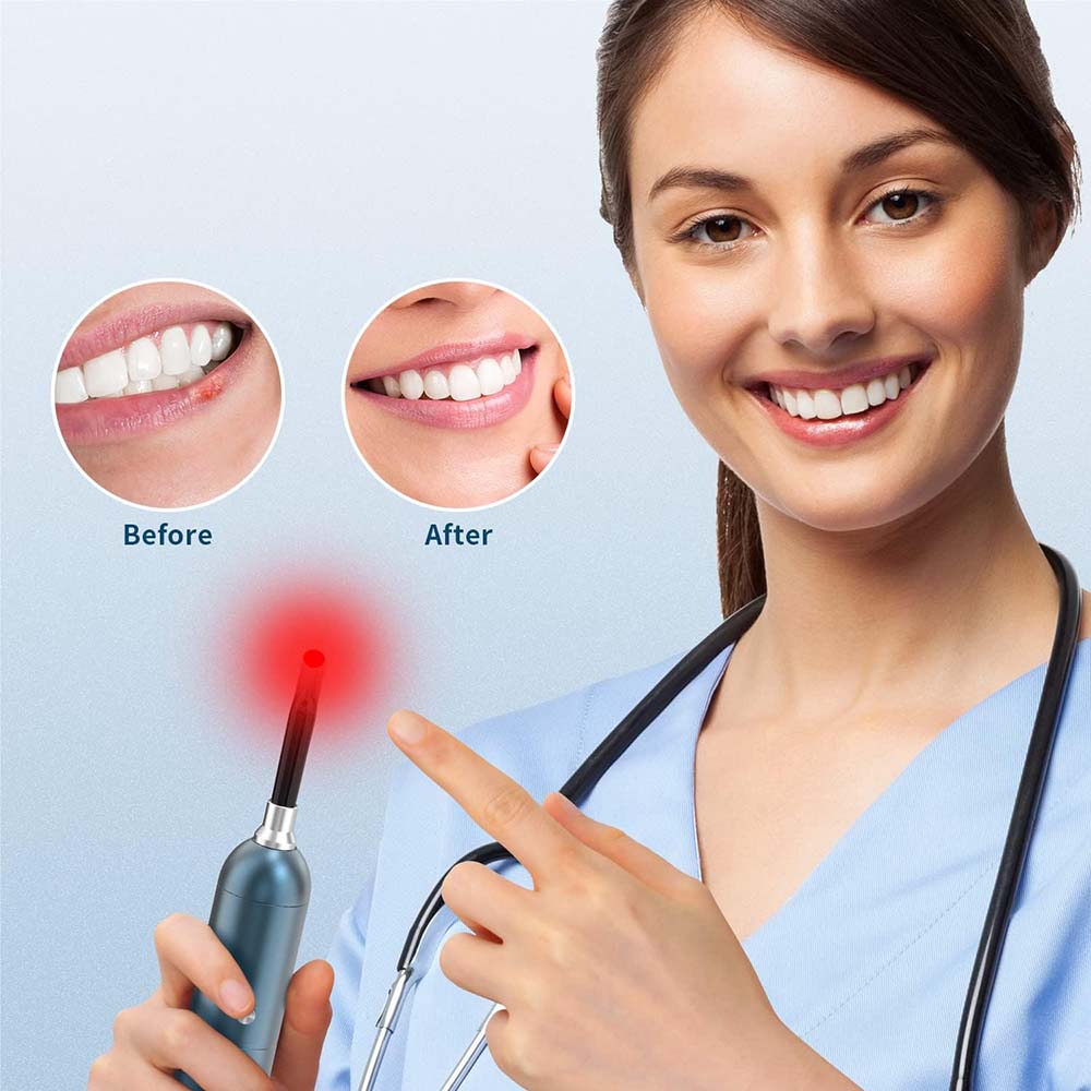 Infrared Red Light Therapy Device - Cold Sore Canker Sore Fever Blister Treatment Healing Pain Relief for Lips Mouth Nose Ear Knee Feet Hands Joint Muscle Nerve Dogs